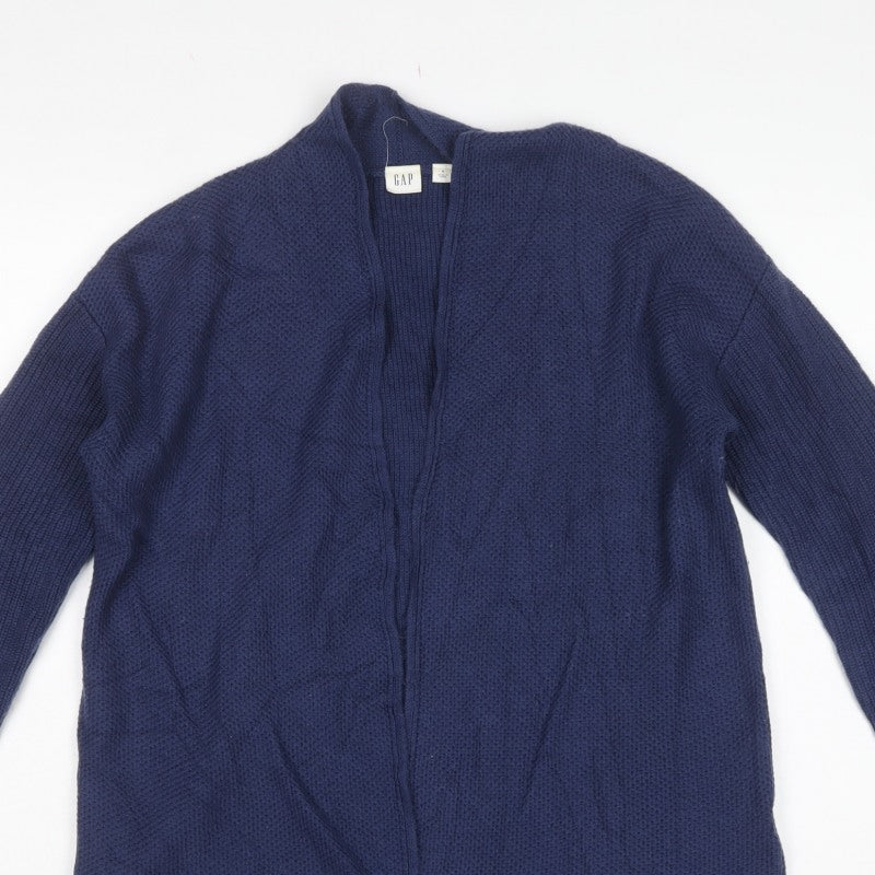 GAP Women’s Navy Blue M Open Knit Longline Cotton Cardigan