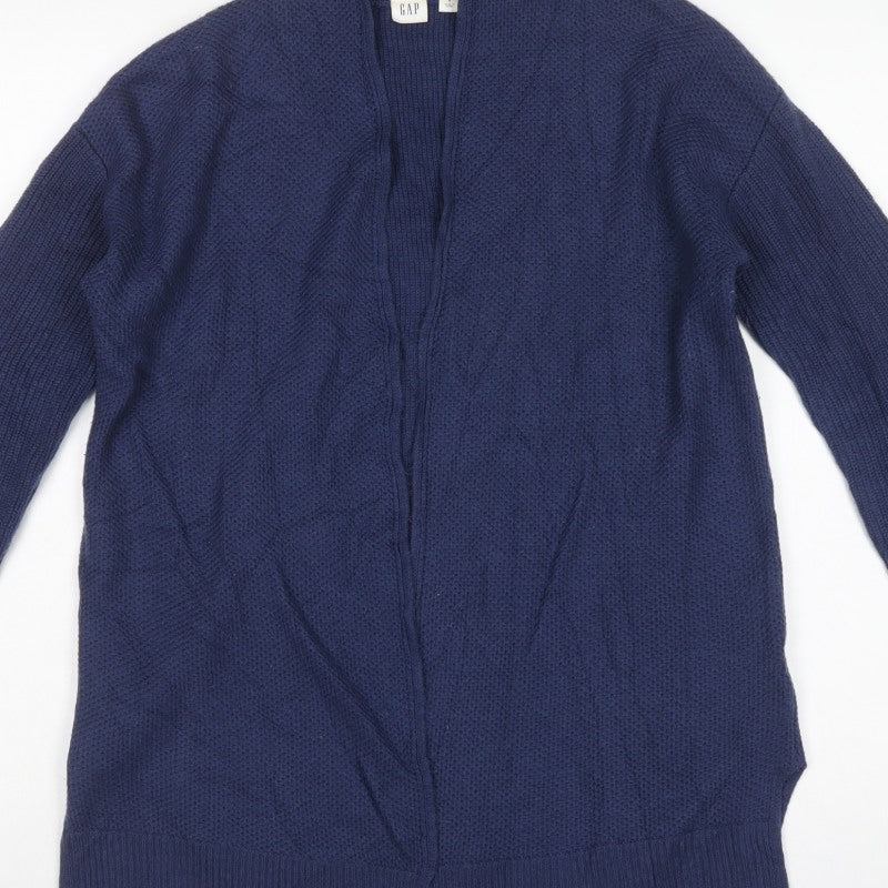 GAP Women’s Navy Blue M Open Knit Longline Cotton Cardigan