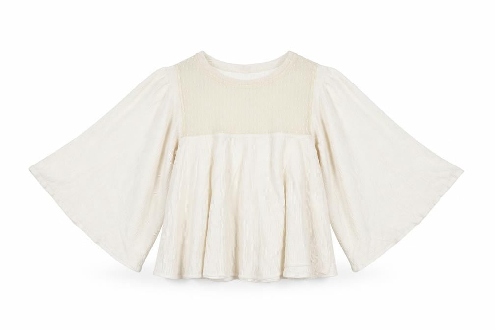 ZARA Women Ivory S Kimono Boho Sheer Dolman Sleeve Blouse