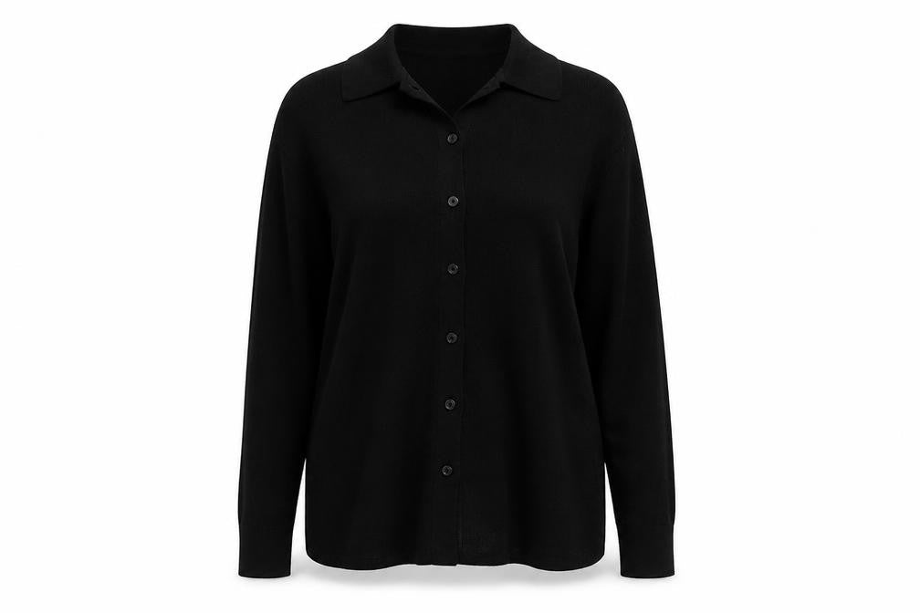 Marks & Spencer Women’s Black UK 16 Collared Button Knit Cardigan