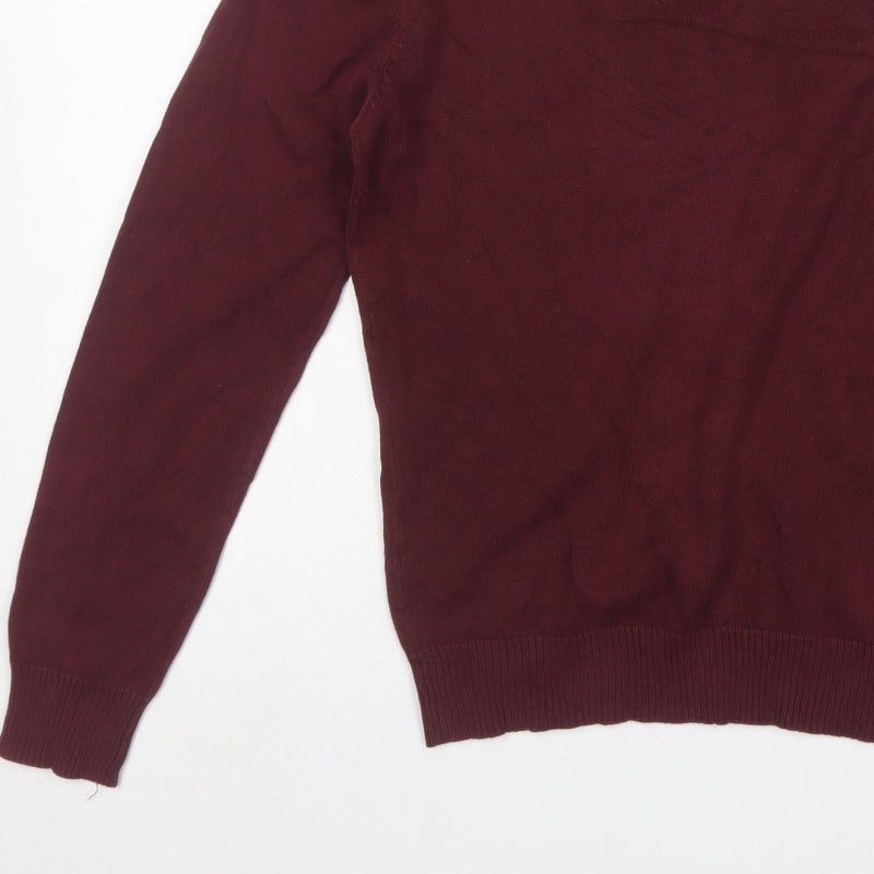 Lee Cooper Men’s Red S Cotton Crew Neck Knit Pullover Jumper
