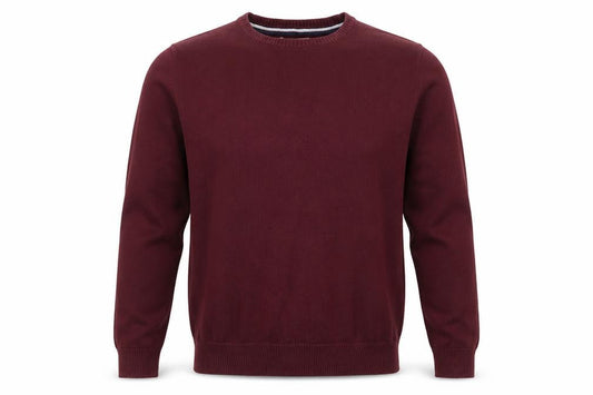 Lee Cooper Men’s Red S Cotton Crew Neck Knit Pullover Jumper