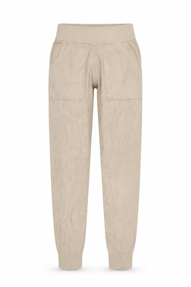New Look Women’s Beige S Knit Jogger Trousers Elastic Waist Pockets