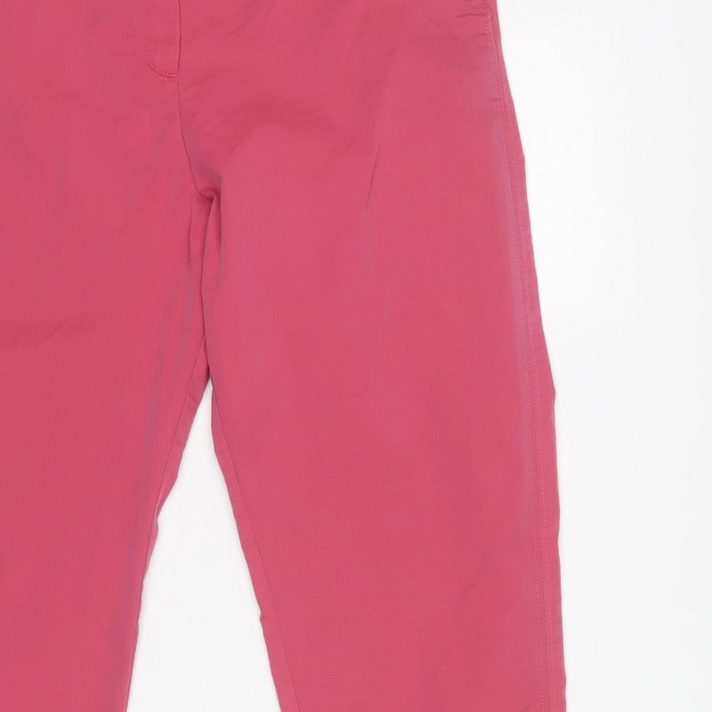 M&S Women Pink UK 14 Long Tapered Chino Trousers Pockets