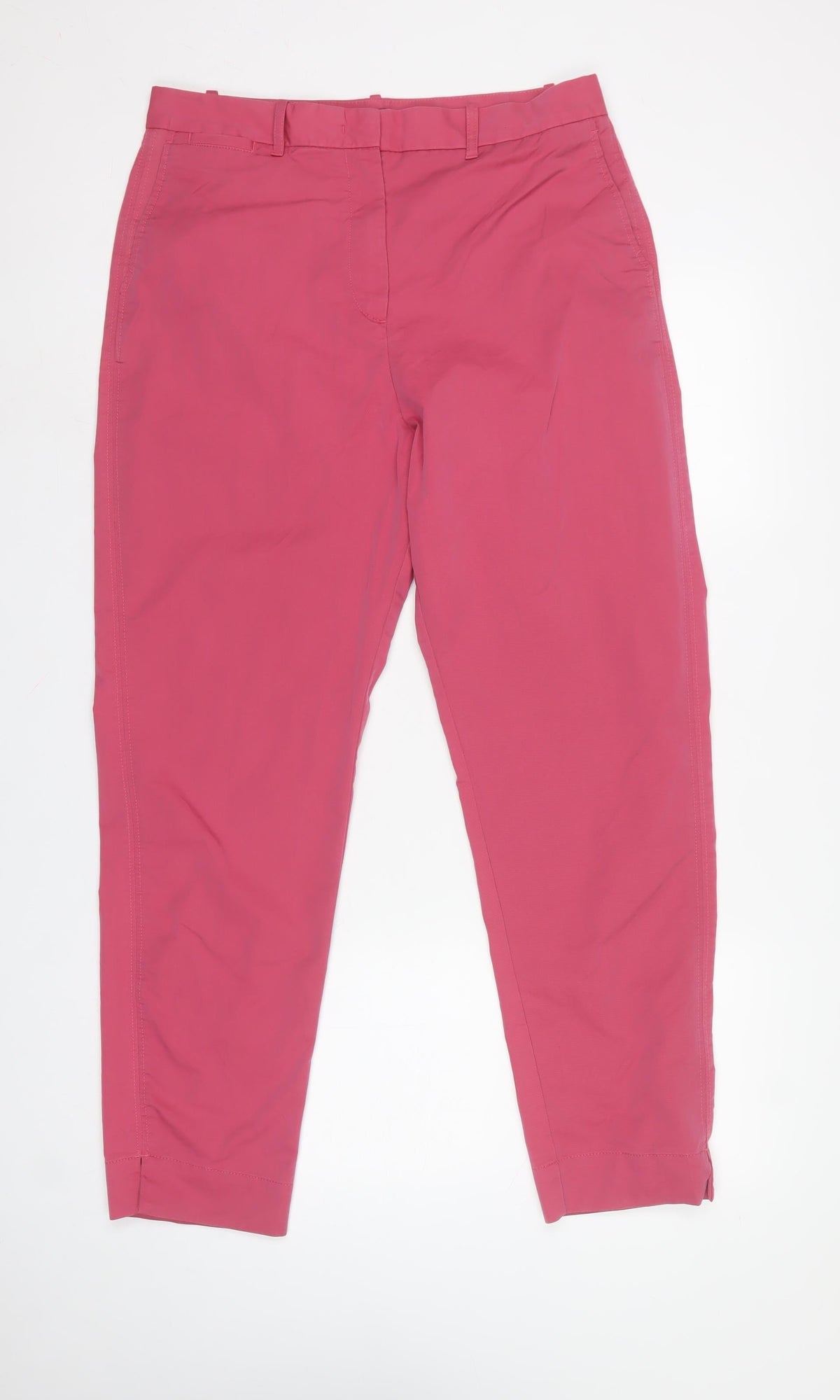 M&S Women Pink UK 14 Long Tapered Chino Trousers Pockets