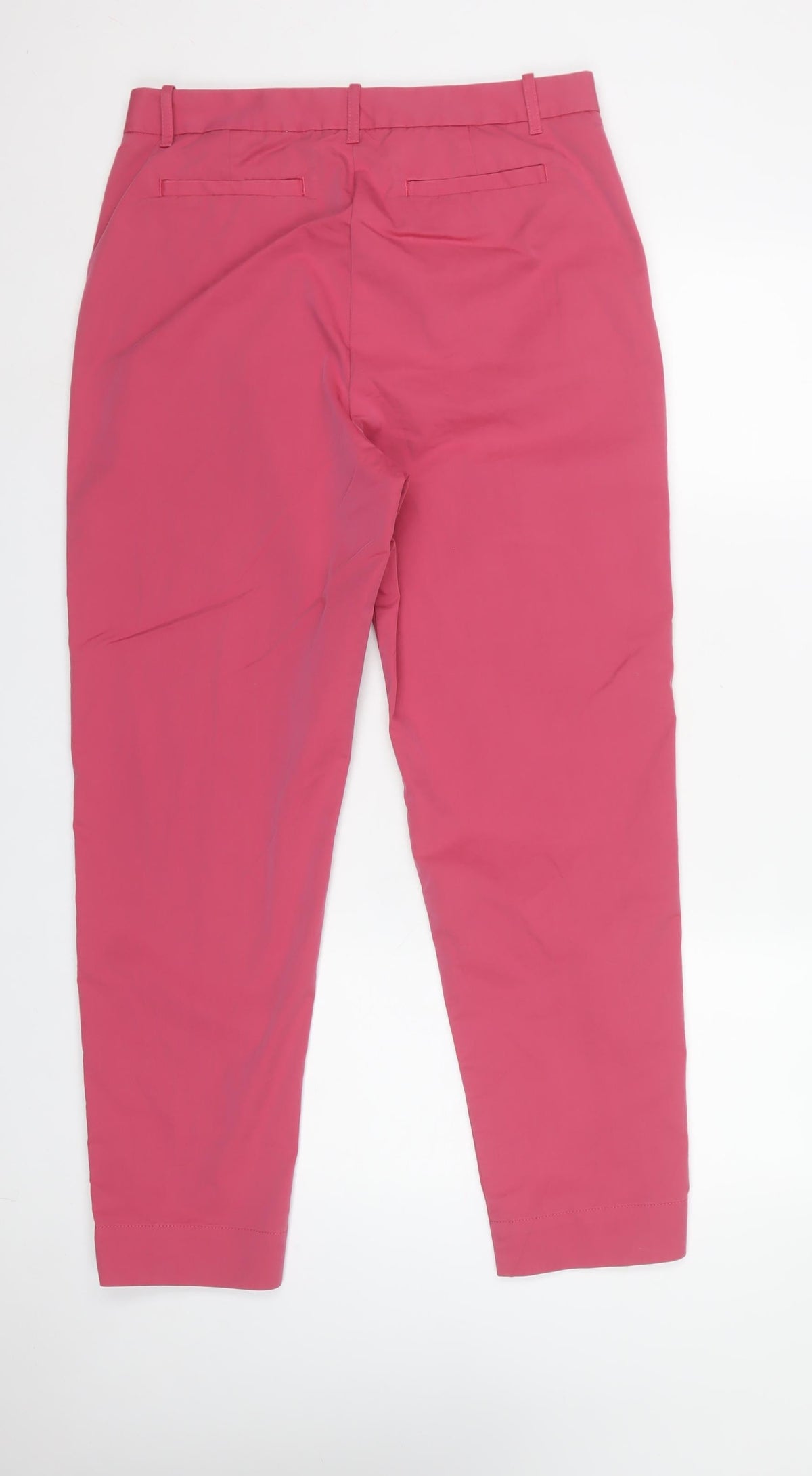 M&S Women Pink UK 14 Long Tapered Chino Trousers Pockets