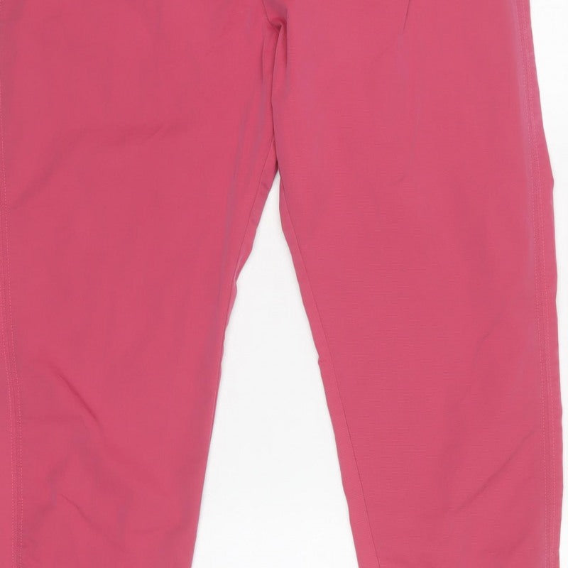 M&S Women Pink UK 14 Long Tapered Chino Trousers Pockets
