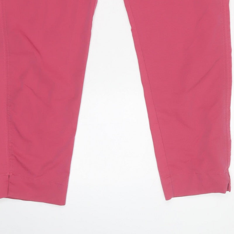M&S Women Pink UK 14 Long Tapered Chino Trousers Pockets