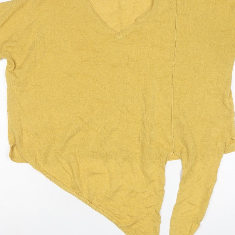 Autograph Women’s Gold UK 14 V-Neck Asymmetric Hem Tunic Jumper