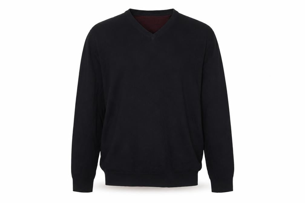 Jeff Banks London Men’s Black Cashmere Silk V-Neck Pullover 3XL