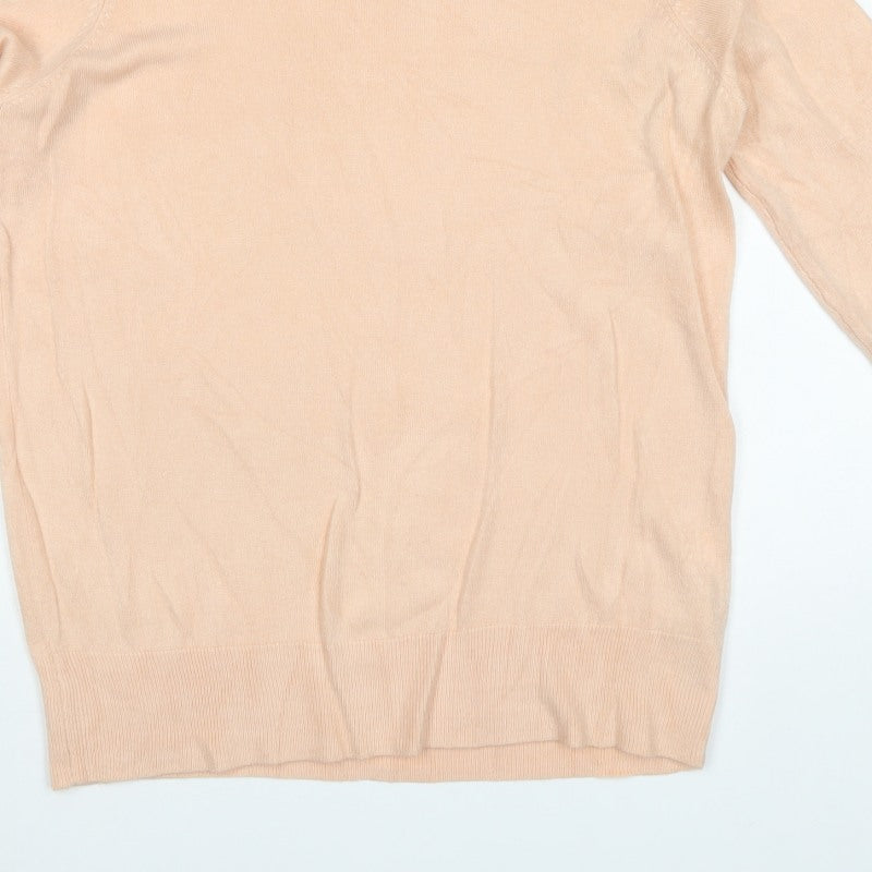 JD Williams Women Beige Size 12 Tunic Jumper Round Neck Buttons