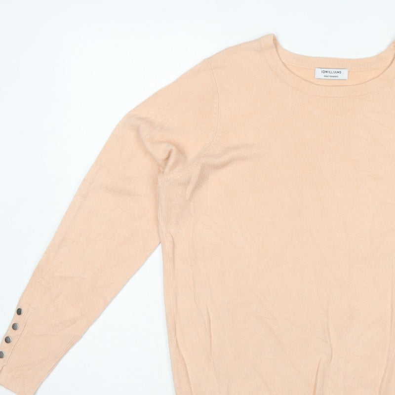 JD Williams Women Beige Size 12 Tunic Jumper Round Neck Buttons