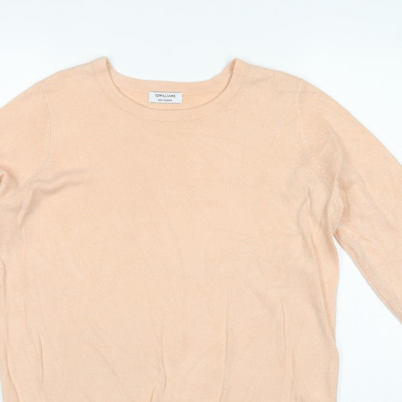 JD Williams Women Beige Size 12 Tunic Jumper Round Neck Buttons