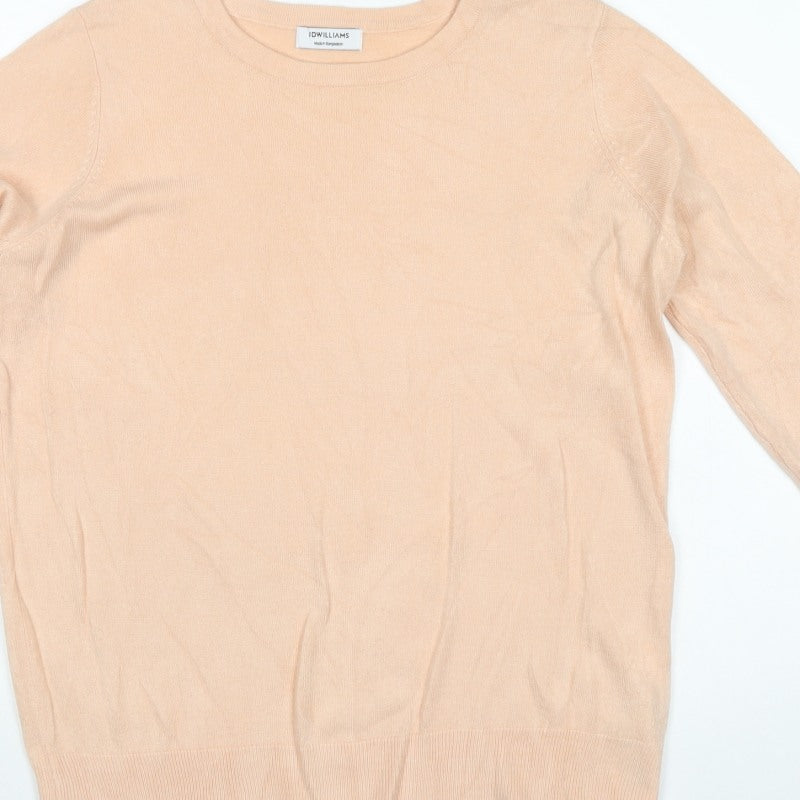 JD Williams Women Beige Size 12 Tunic Jumper Round Neck Buttons