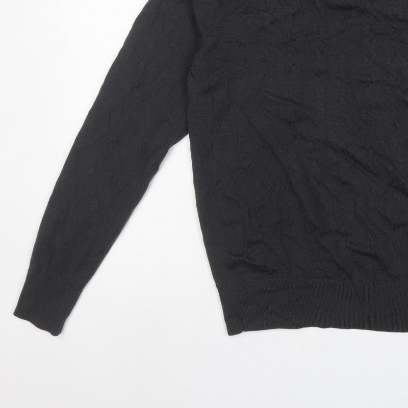 UNIQLO Men’s Black M Cotton Crew Neck Knit Pullover Jumper