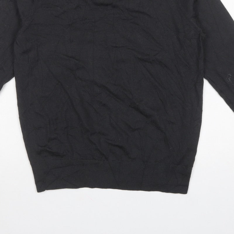 UNIQLO Men’s Black M Cotton Crew Neck Knit Pullover Jumper