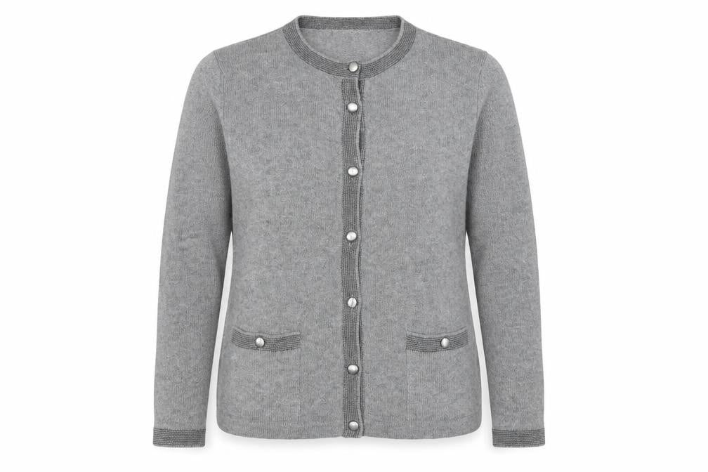 M&S Women’s Grey UK 14 Classic Wool Blend Button Cardigan