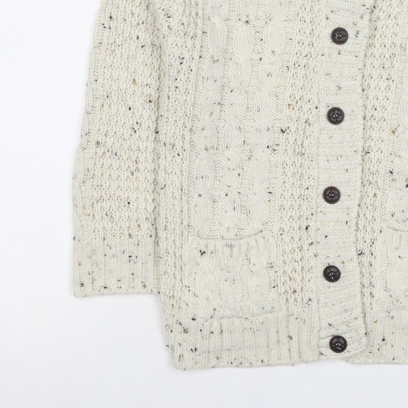 Atmosphere Women’s Ivory UK 14 Cable Knit Button Cardigan Pockets