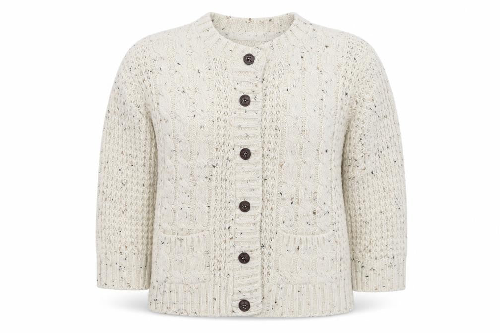 Atmosphere Women’s Ivory UK 14 Cable Knit Button Cardigan Pockets