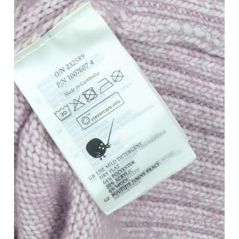 Monki Women Pink S Cable Knit Roll Neck Button Cardigan