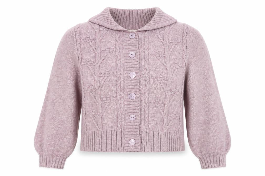 Monki Women Pink S Cable Knit Roll Neck Button Cardigan