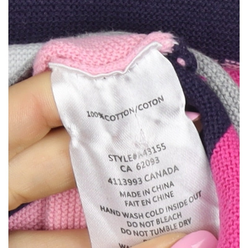 Alison Sheri Women’s Multicolour L Geometric Cotton Knit Pullover