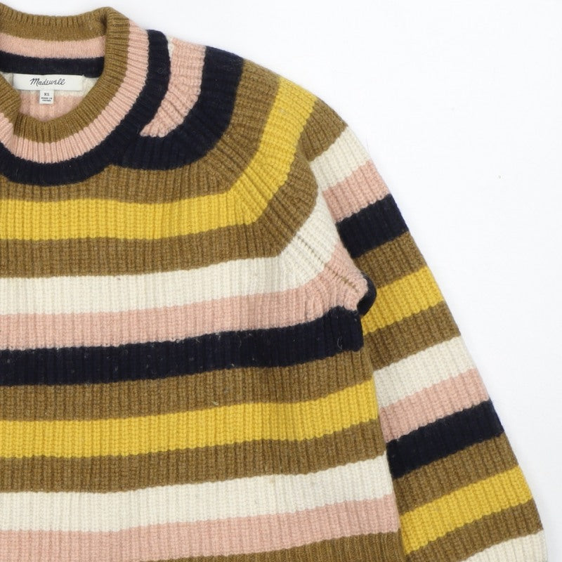 Madewell Women's XS Multicoloured Striped Merino Wool Pullover Jumper