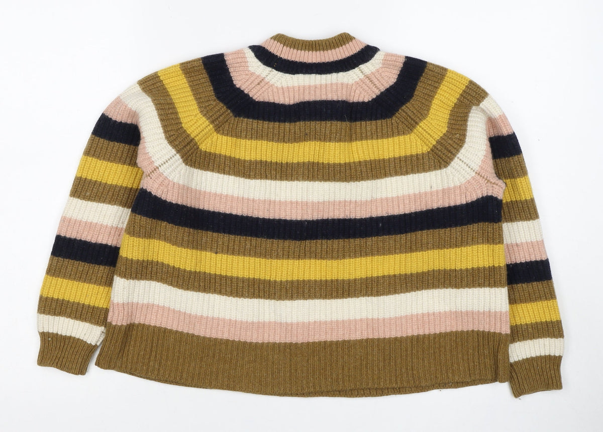 Madewell Women's XS Multicoloured Striped Merino Wool Pullover Jumper