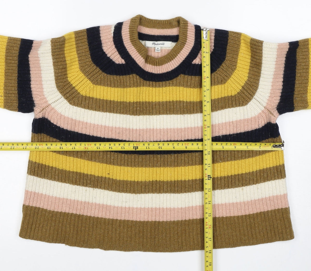 Madewell Women's XS Multicoloured Striped Merino Wool Pullover Jumper