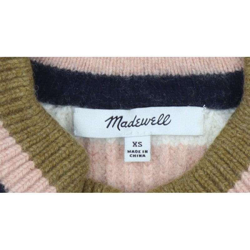 Madewell Women's XS Multicoloured Striped Merino Wool Pullover Jumper