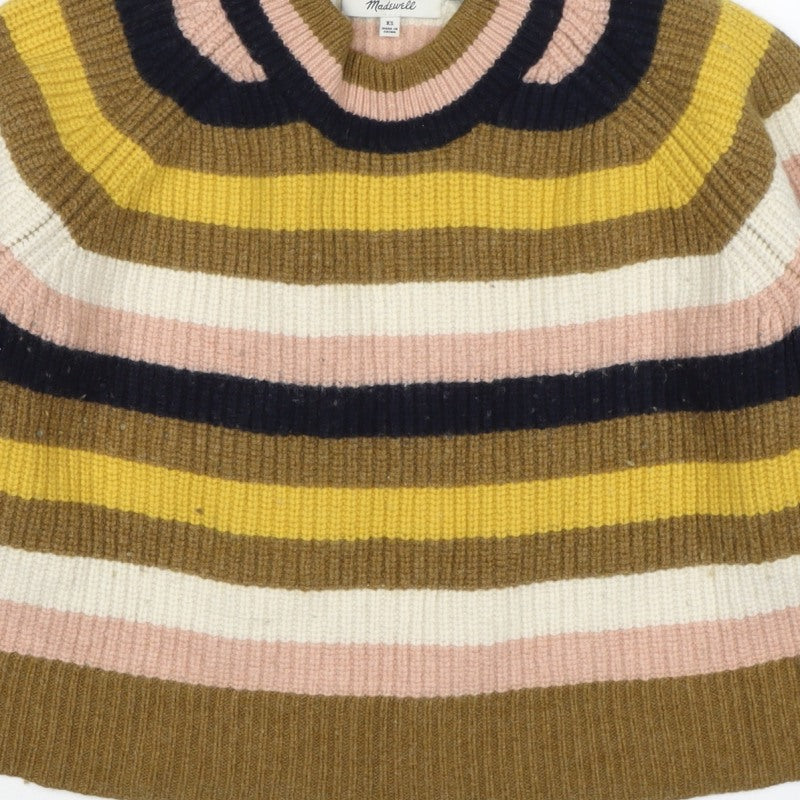 Madewell Women's XS Multicoloured Striped Merino Wool Pullover Jumper