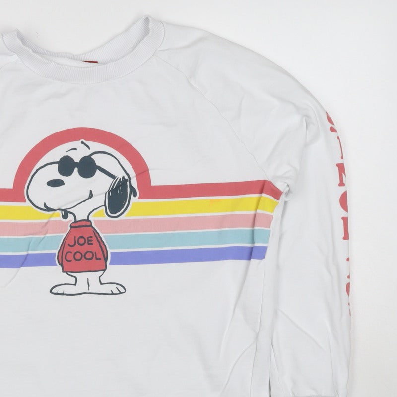 Next Women’s White Peanuts Snoopy Graphic Stripe Sweatshirt UK 10