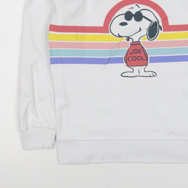 Next Women’s White Peanuts Snoopy Graphic Stripe Sweatshirt UK 10