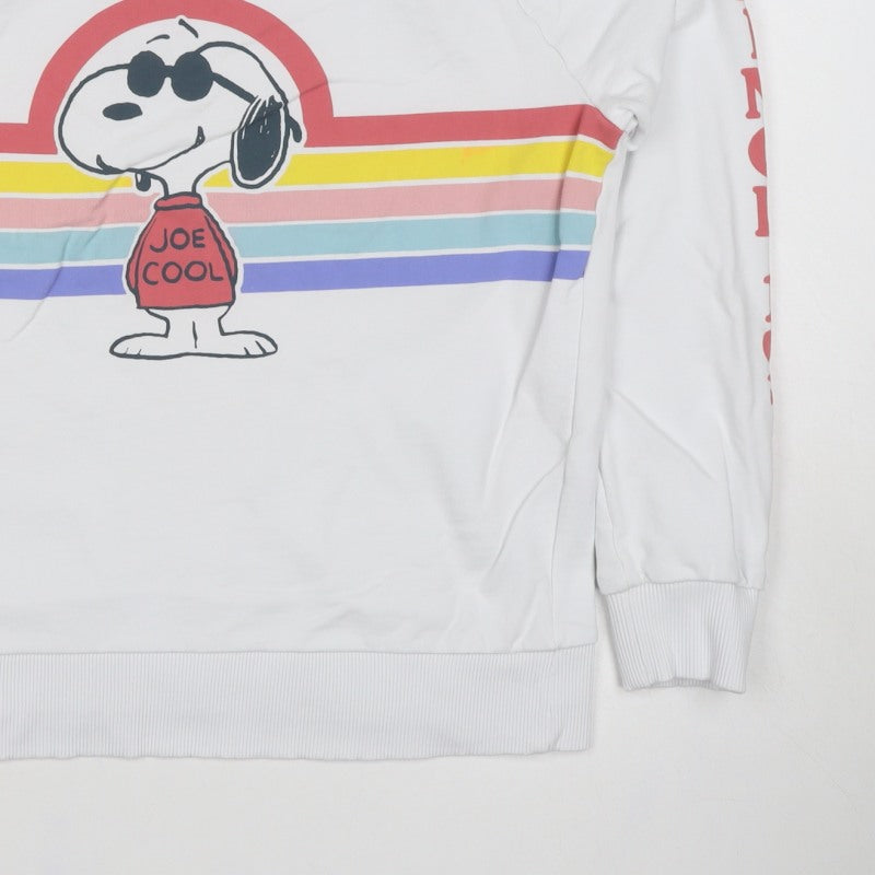 Next Women’s White Peanuts Snoopy Graphic Stripe Sweatshirt UK 10