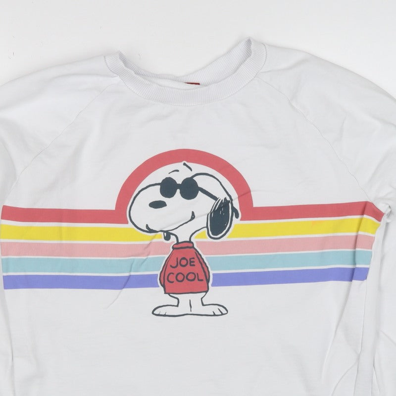 Next Women’s White Peanuts Snoopy Graphic Stripe Sweatshirt UK 10