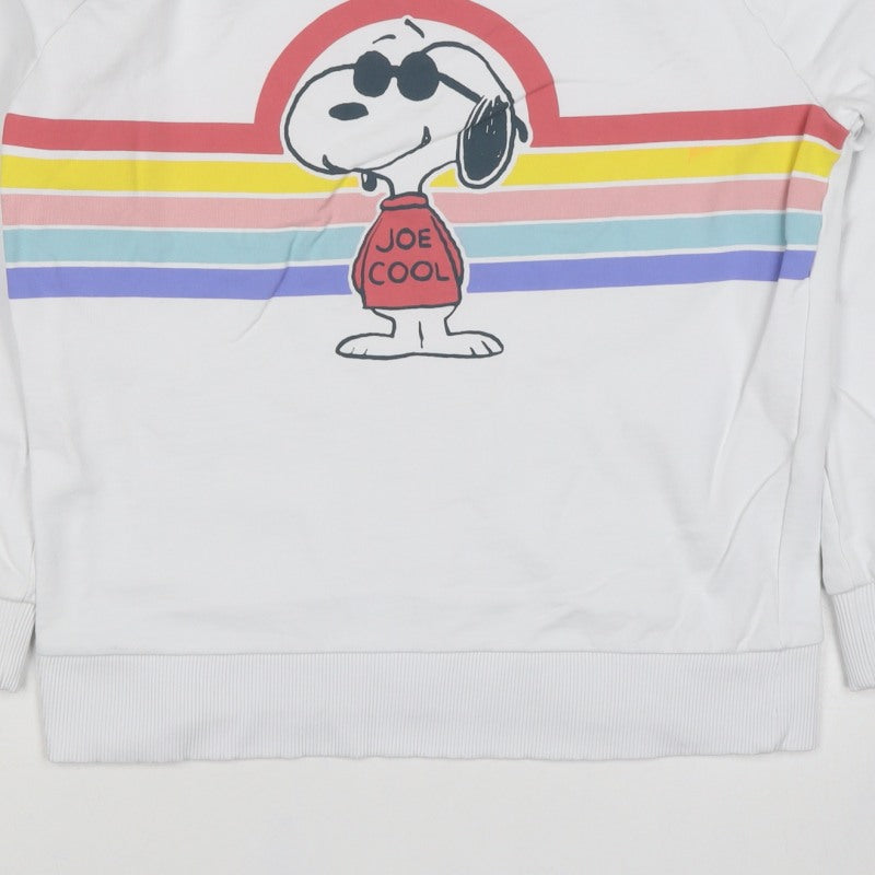 Next Women’s White Peanuts Snoopy Graphic Stripe Sweatshirt UK 10