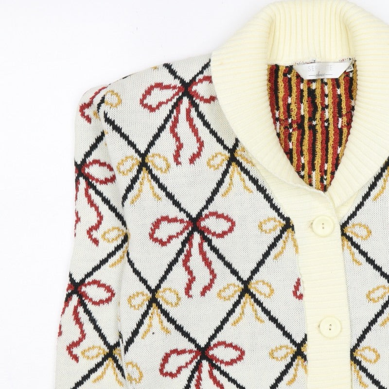 Separate Choice Women’s Ivory Geometric Knit Cardigan Size 12