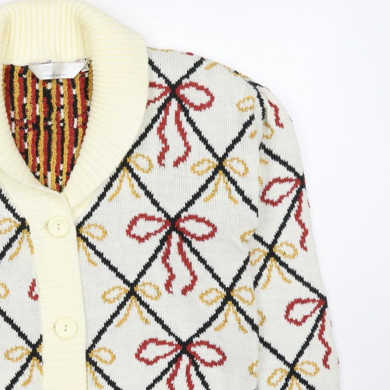 Separate Choice Women’s Ivory Geometric Knit Cardigan Size 12