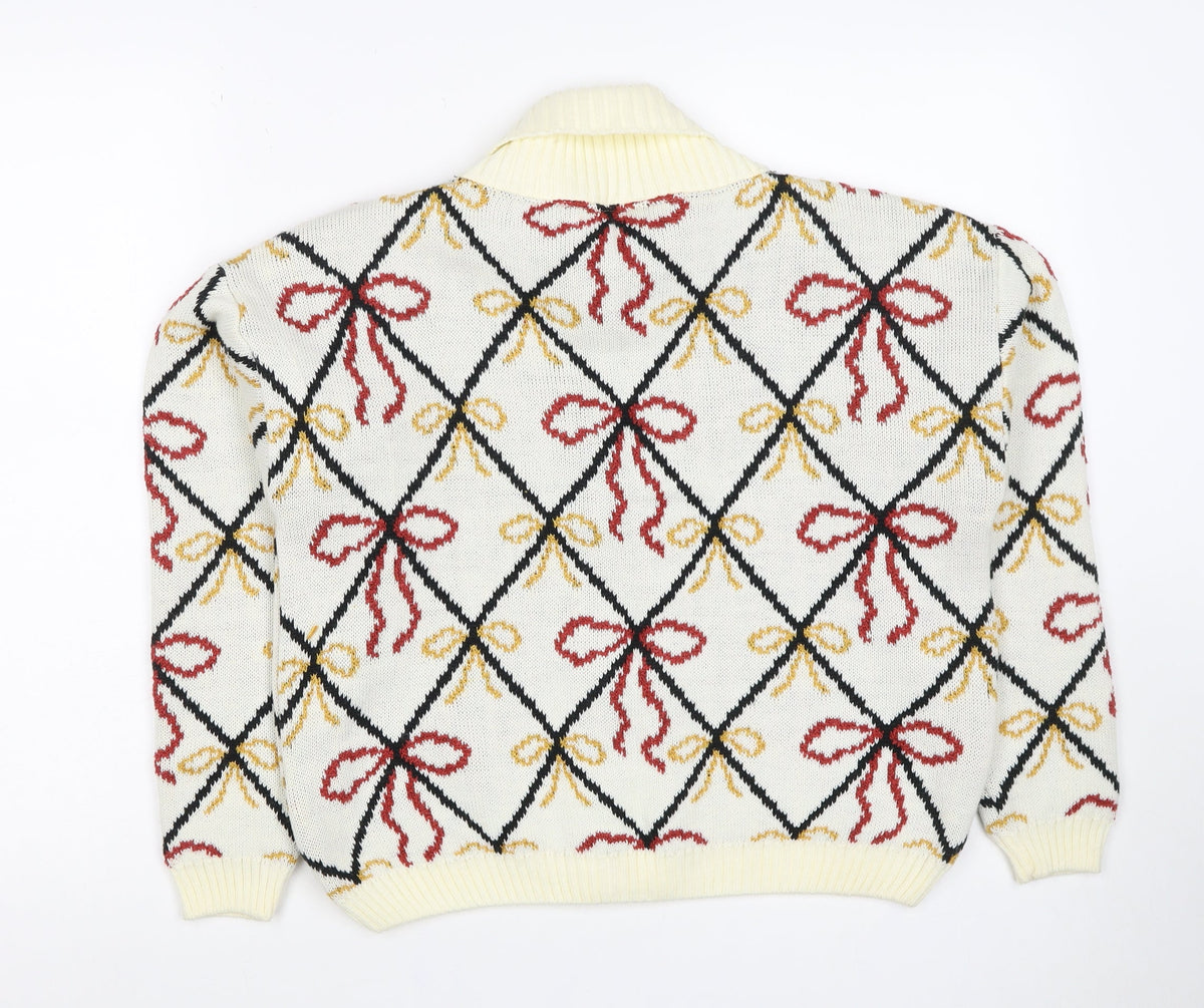 Separate Choice Women’s Ivory Geometric Knit Cardigan Size 12