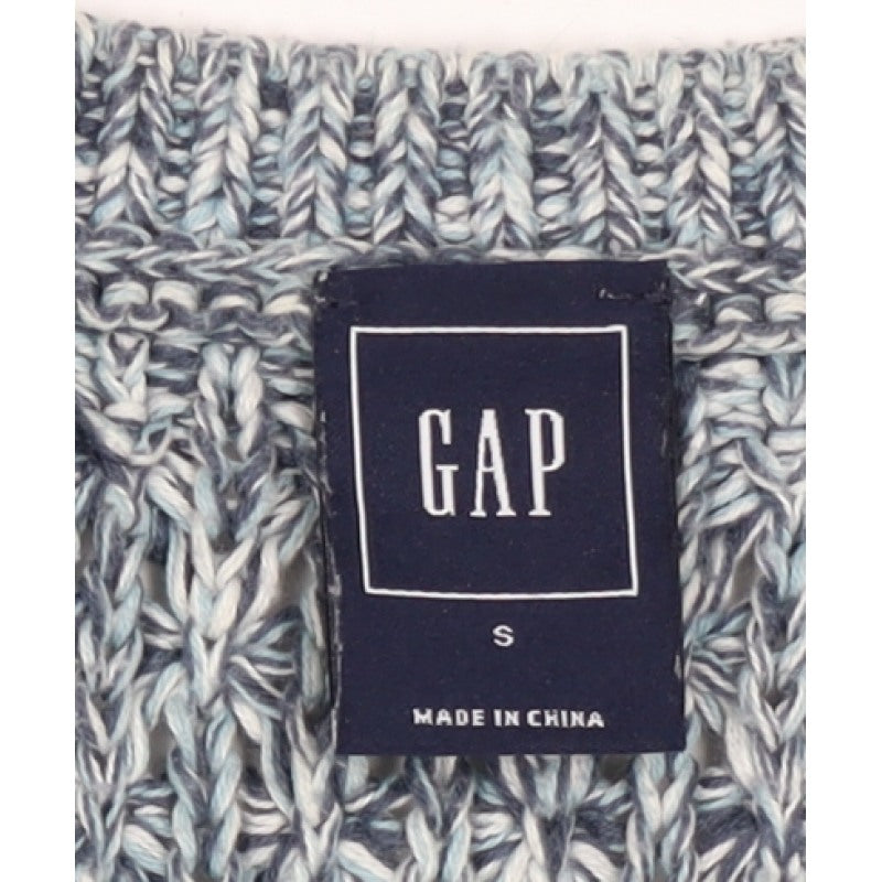 GAP Women Blue S Cable Knit 100% Cotton Crew Neck Jumper
