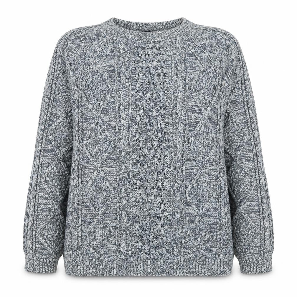 GAP Women Blue S Cable Knit 100% Cotton Crew Neck Jumper