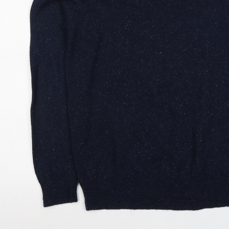 WITS Mens Blue M Slim Crew Neck Fleck Knit Pullover Jumper
