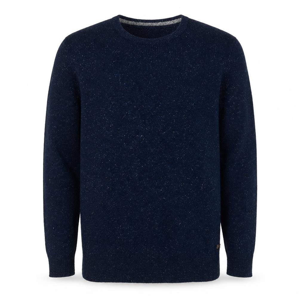 WITS Mens Blue M Slim Crew Neck Fleck Knit Pullover Jumper