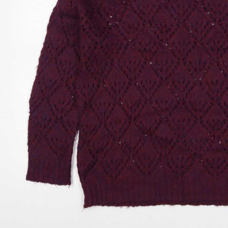 Molly Bracken Women Red L Cable Knit Roll Neck Jumper