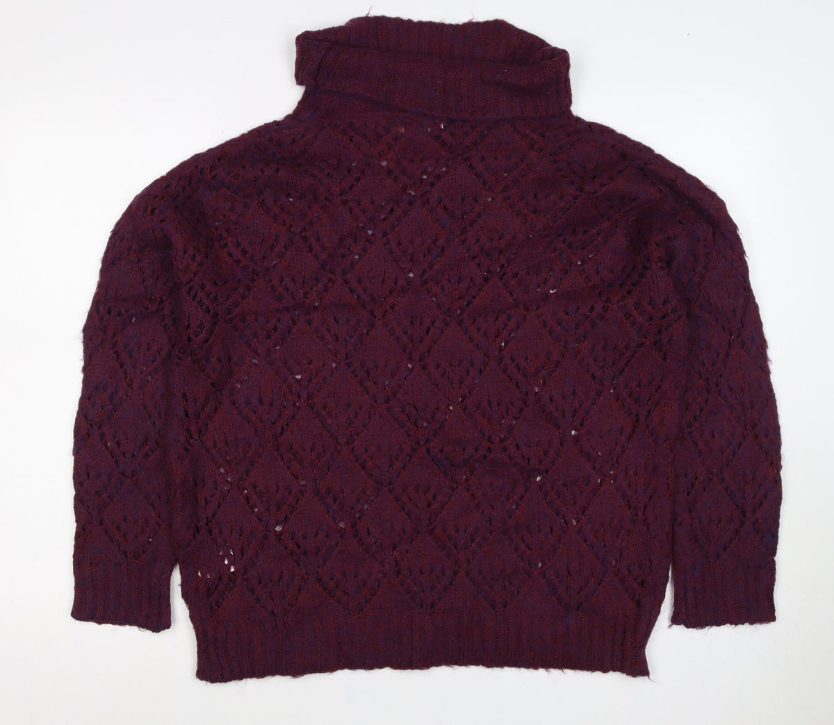 Molly Bracken Women Red L Cable Knit Roll Neck Jumper