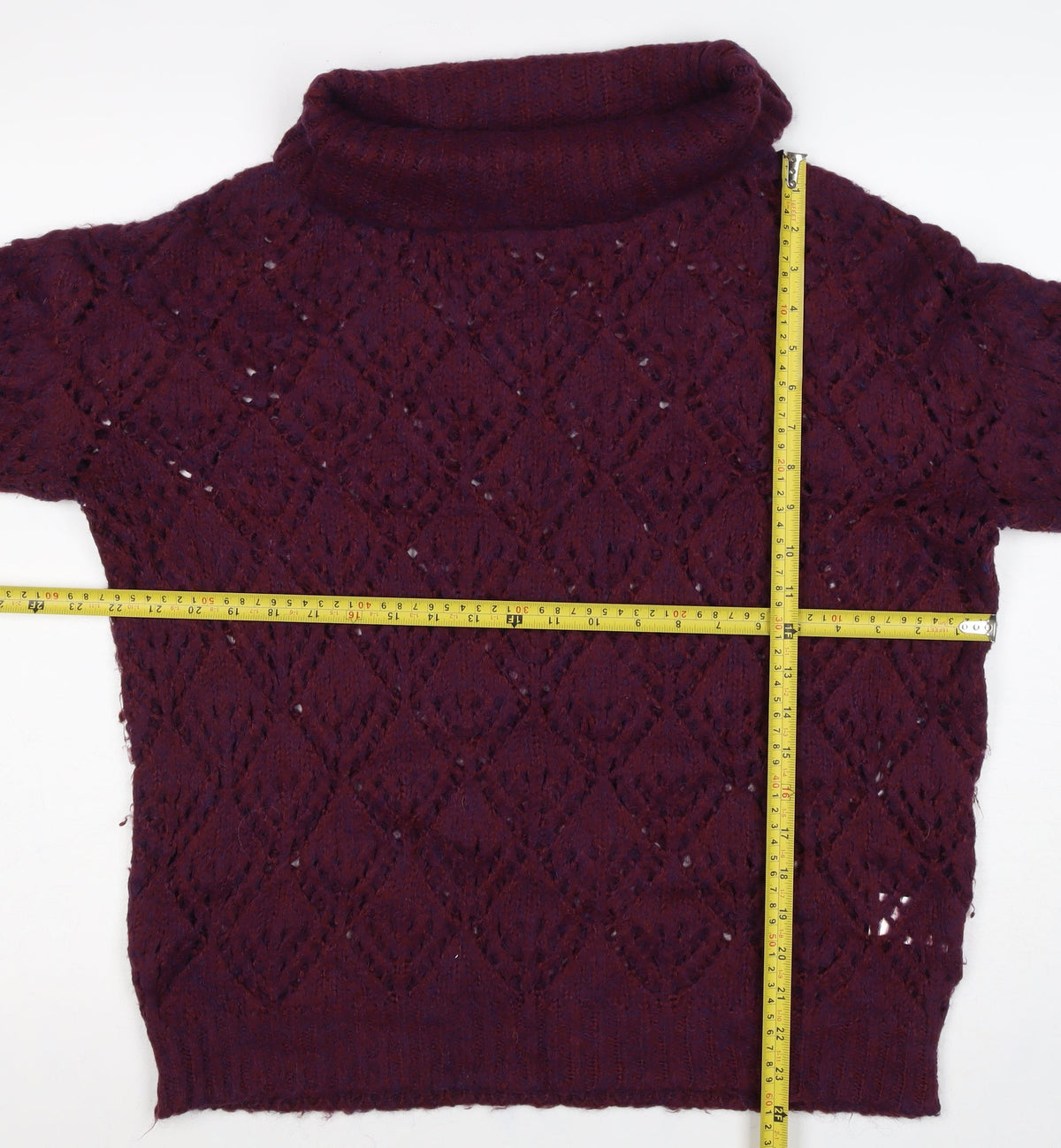 Molly Bracken Women Red L Cable Knit Roll Neck Jumper