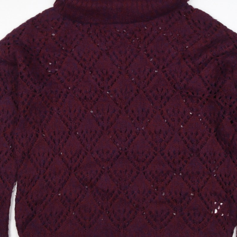 Molly Bracken Women Red L Cable Knit Roll Neck Jumper