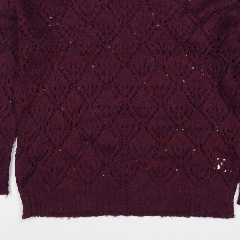Molly Bracken Women Red L Cable Knit Roll Neck Jumper