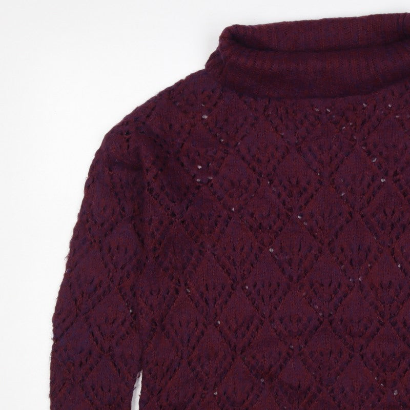 Molly Bracken Women Red L Cable Knit Roll Neck Jumper