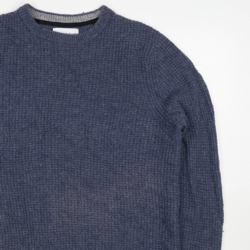 Ospray London Men's Blue L Lambswool Crew Neck Knit Pullover Jumper